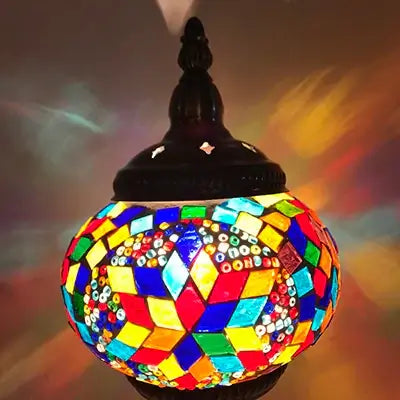 Turkish Mosaic Pendant Light – Handmade LED Chandelier with Rich Ethnic Charm