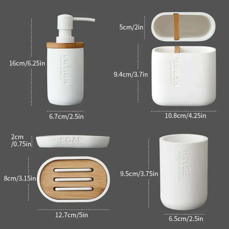 Elegant Designer Bathroom Accessories Set – Sleek & Modern Black or White