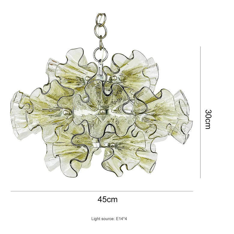 Luxury Flower-Shaped Glass Chandelier 45cm