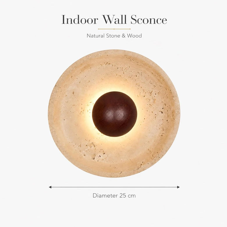 Circular Resin Wall Light with Grooved Finish