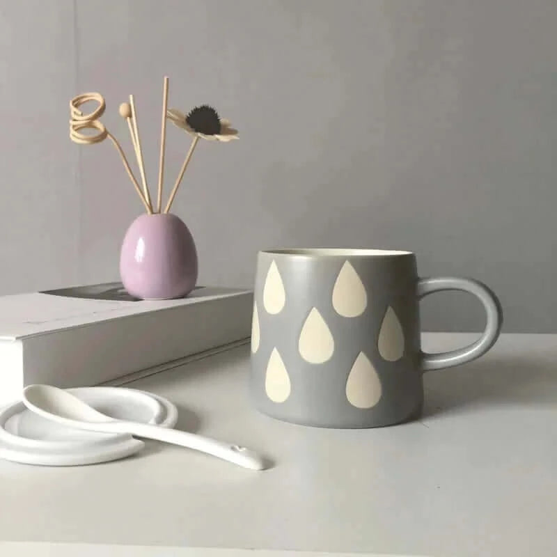 You will find Chic Hand-painted Mug with optional lid and spoon, £23.0 on www.nauradika.com in our collection: Mugs