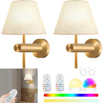 Cordless Rechargeable Brass Wall Lamp