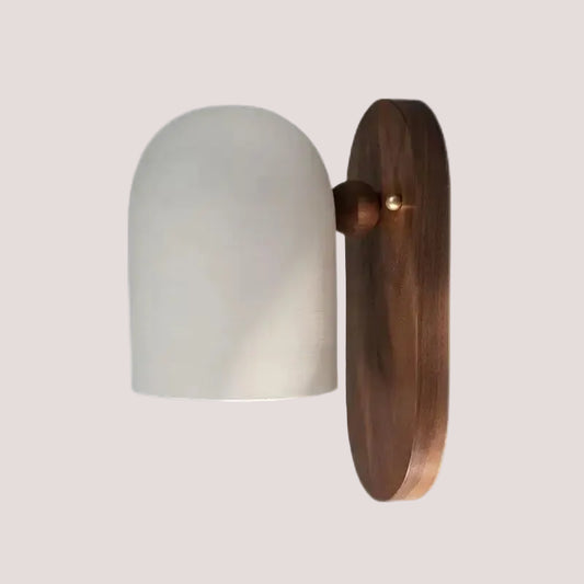 Walnut & Iron Wall Lamp - Modern Wabi-Sabi Style