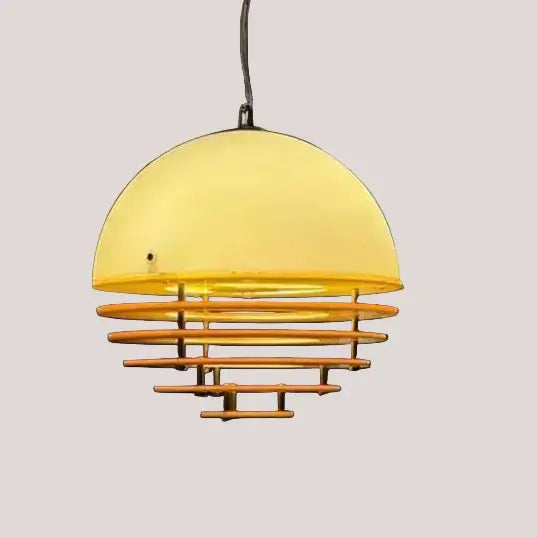 Nordic Orange Pendant Light Retro E27 Ceiling Lamp 30cm with striking orange layered design.
