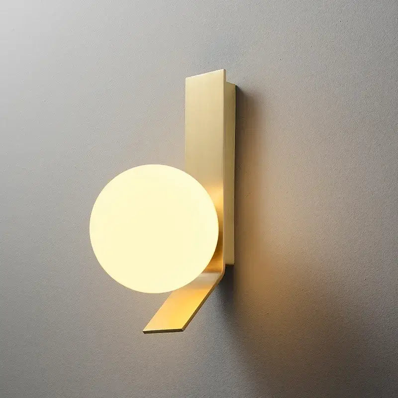 Golden Wall Lamp with Glass Ball - Modern Elegance