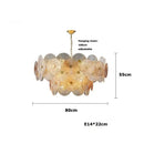 Retro 50s Glass & Iron Chandelier Gold Frame