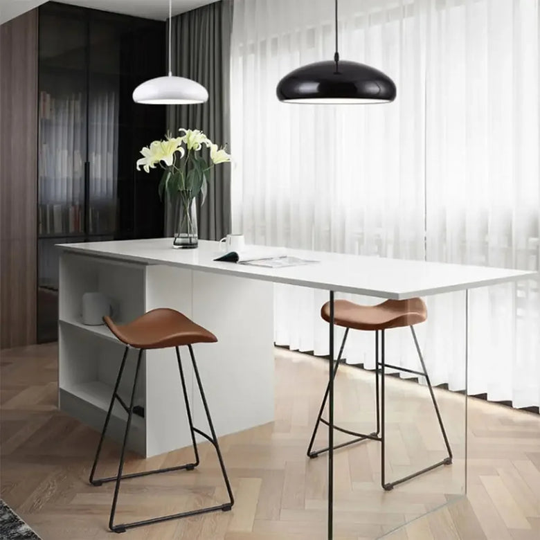 Glossy Dome Pendant Light – Dimmable Mid-Century Modern