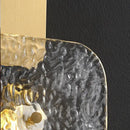 Astonishing Vintage Textured Glass and Brass Wall Lights close-up showing textured design and elegant brass finish.