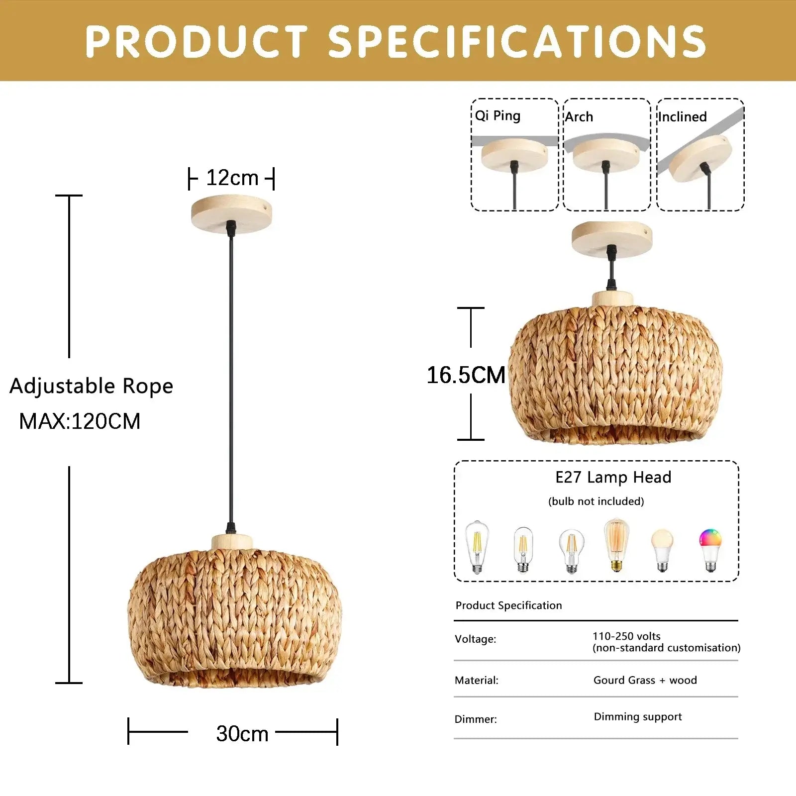 Handwoven Bamboo Pendant Shade – Rustic Charm