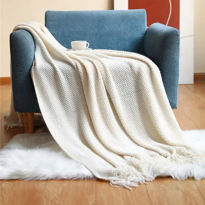 Nordic Style Knitted Throw