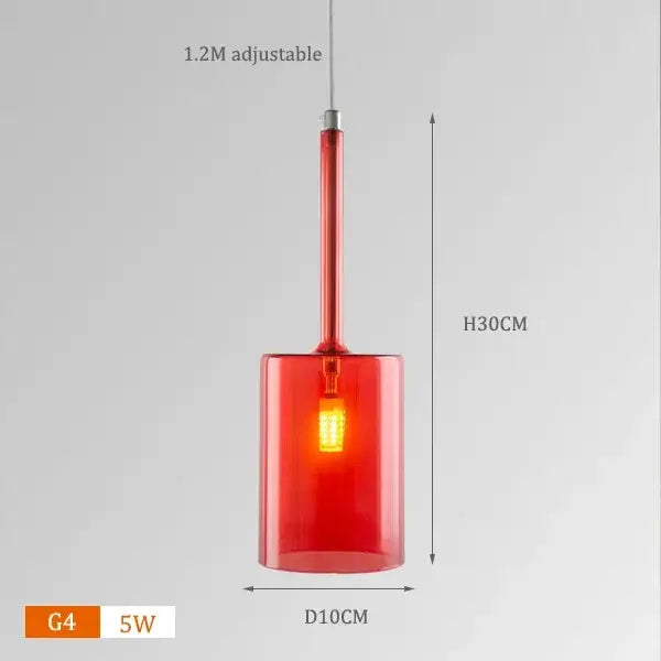 Neo Transparent Scandinavian Light Fixture showcasing a red adjustable pendant lamp with a modern design.
