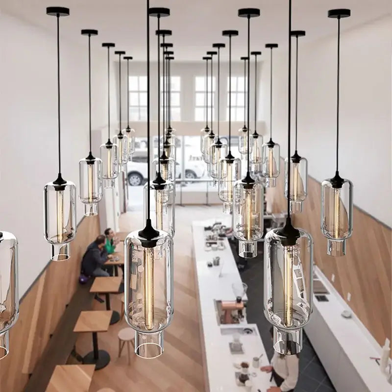 Nordic Mouth-Blown Glass with LED Filament Pendant Light