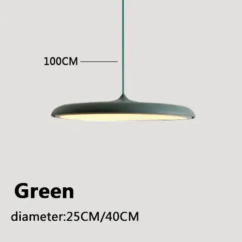 Nordic Minimalist Disc Pendant Light | Orange, Pink, Blue, Green