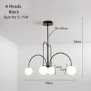 Modern Magic Beans 4-Head Gold LED Chandelier – Sophisticated Ceiling Light with four frosted glass globes.