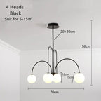 Modern Gold LED Chandelier - Stylish 4-Head Light