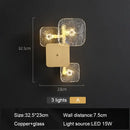 Astonishing Vintage Textured Glass and Brass Wall Lights with three lights and modern design.