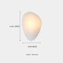 Elegant Frosted Glass Pebble Wall Lamp - Minimalist Nordic Style dimensions, featuring a soft glow in milk white finish.