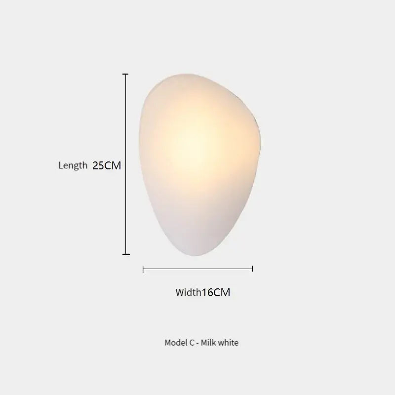 Frosted Glass Pebble Wall Lamp - Nordic Style