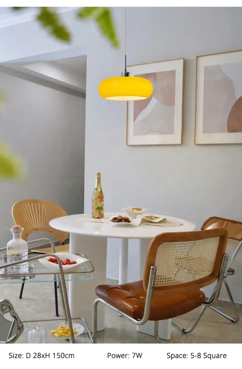 Bauhaus Glass LED Hanging Light I Orange/ White I Various Designs