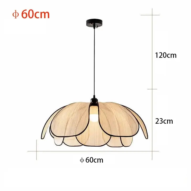 Rattan Flower Lamp Shade with floral design, measuring 60cm diameter and 23cm height, suitable for modern interiors.