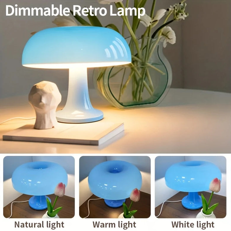 Italian 60's Retro Mushroom Table Lamp - USB Rechargeable