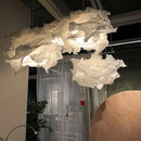 Cloud Like Paper Lamp Shade up to 70cm wide hanging in an interior, showcasing whimsical and eco-friendly design.