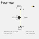 Postmodern Tube Pipe  Wall Light dimensions and specifications including black and gold color options.