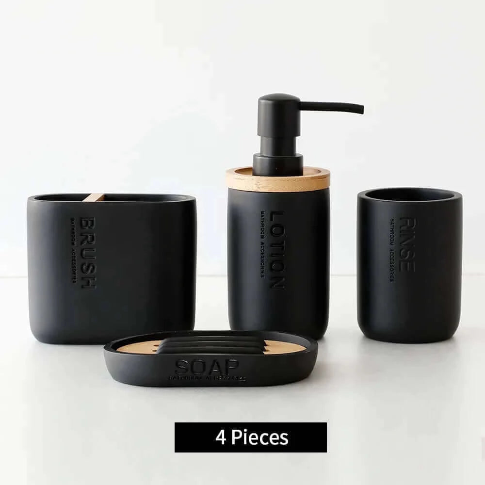 Elegant Designer Bathroom Accessories Set – Sleek & Modern Black or White