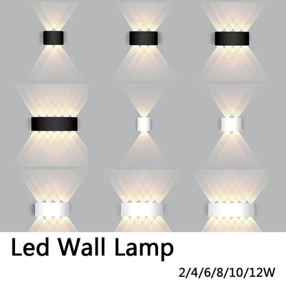 Bathroom Modern Waterproof LED Wall Lamp - Black or White with Gold