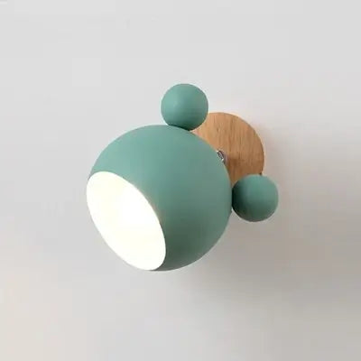 Mouse-shaped Wall Lamps with playful mint color and energy-efficient LED lighting.