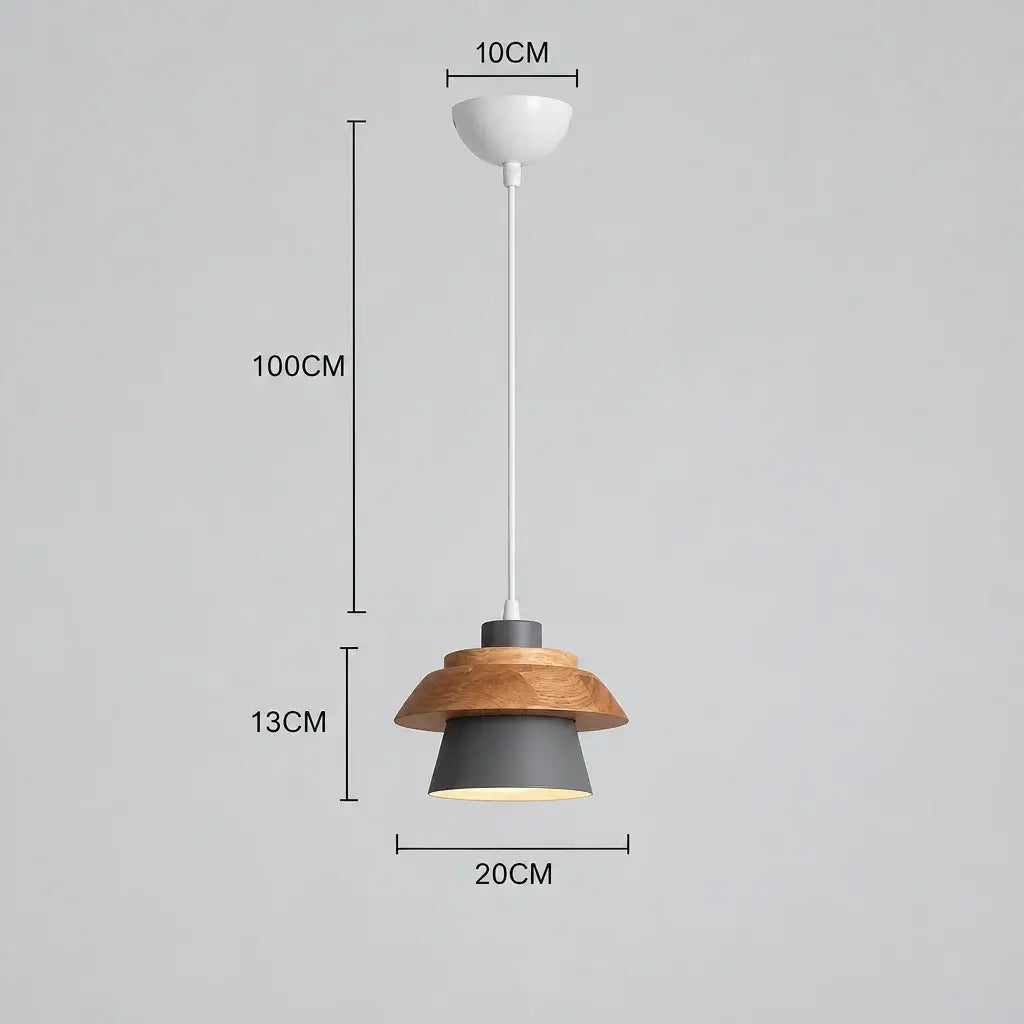 Scandinavian Macaron Wood Pendant Light – Colourful E27 Cord Pendant