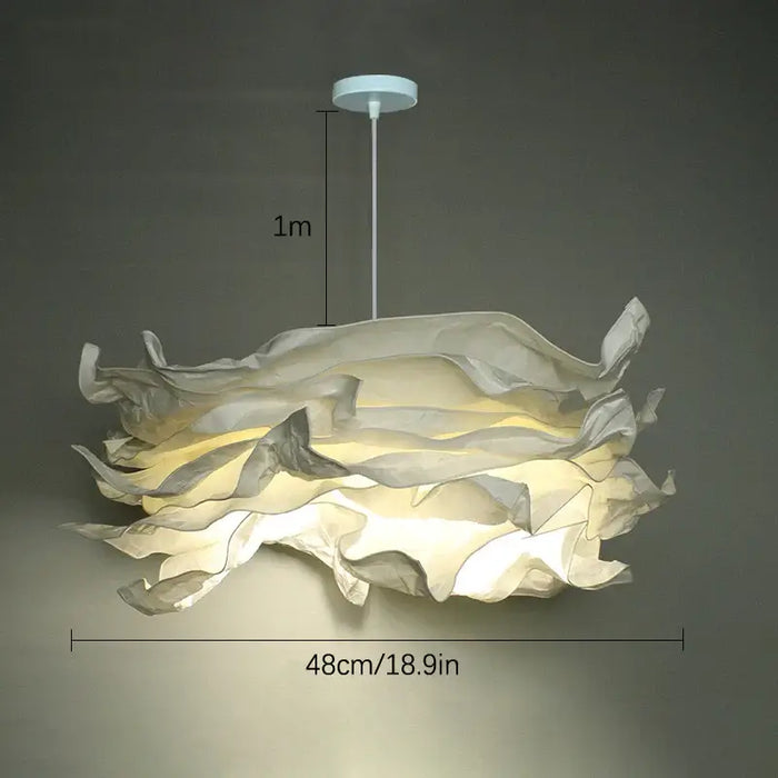 Cloud Like Paper Lamp Shade up to 70cm wide hanging pendant light with eco-friendly paper design.