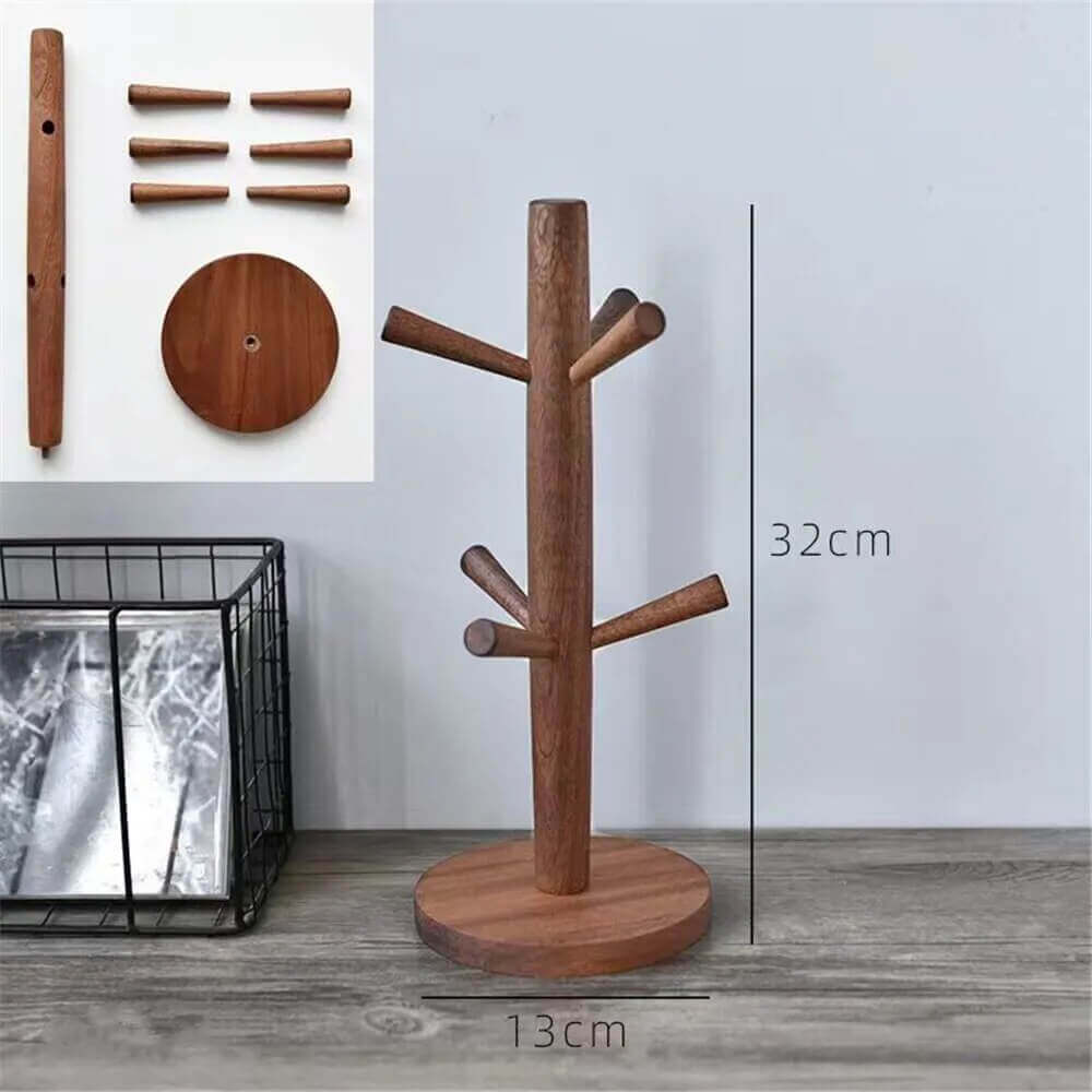 Kitchen Organizers, Kitchen Organizers, Kitchen Organizers, Sturdy Wooden Mug Hanging Display Rack: Mugs Tree in various shapes + colours