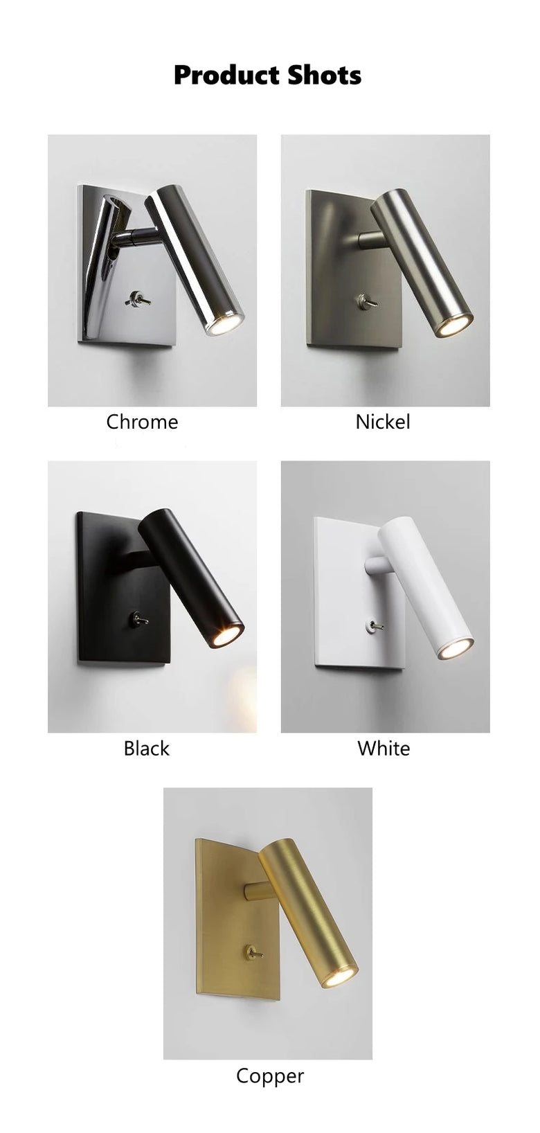 LED Wall Spotlight, Rotatable with Switch