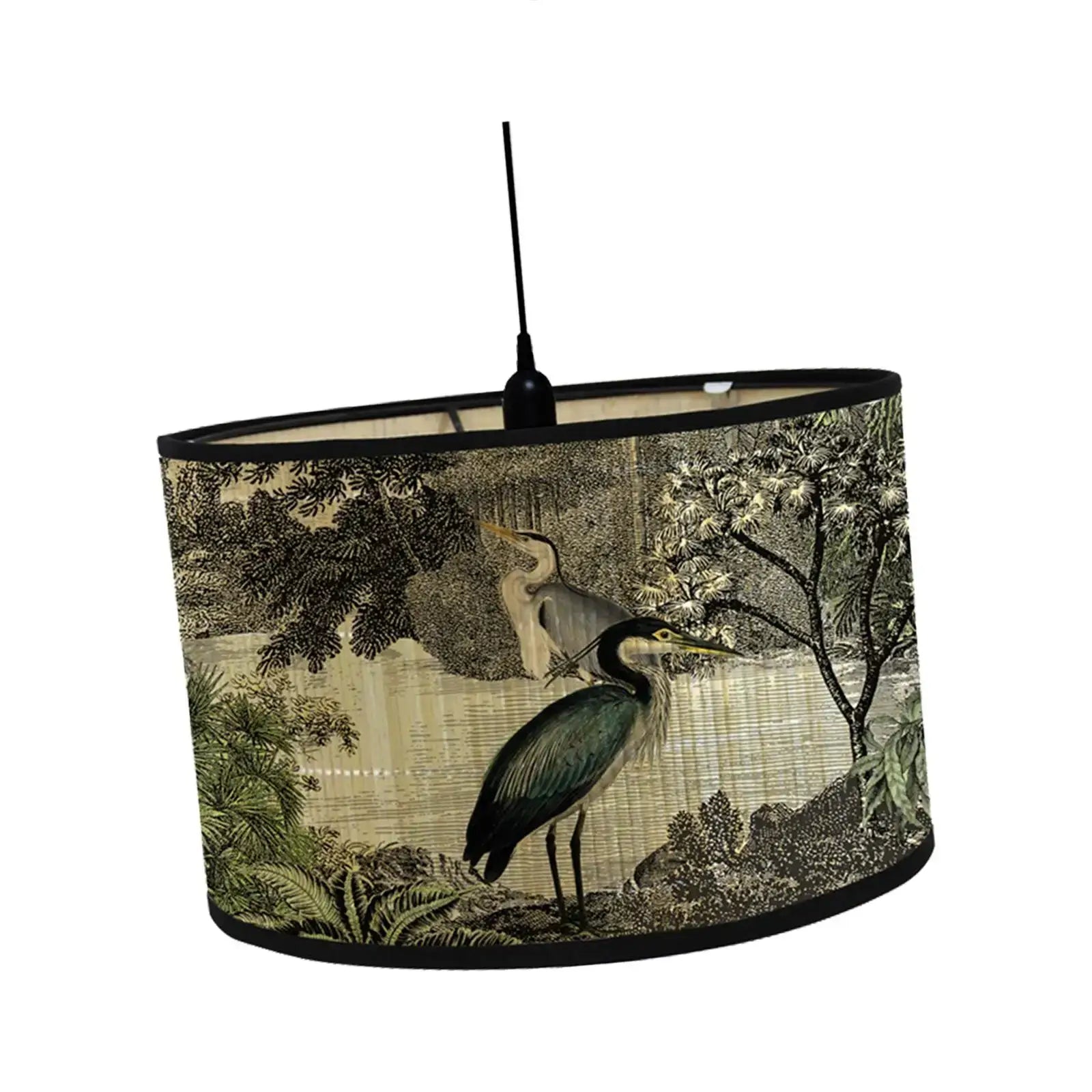Eco-friendly Bamboo Lampshade with Exotic Prints