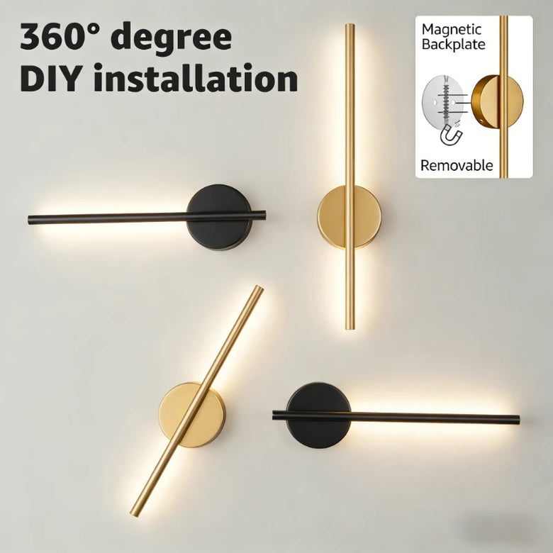 Minimalist Magnetic Wall Lamp – Cordless, Rechargeable