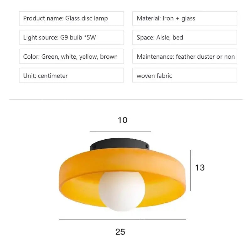 Nordic Glass Disc Ceiling Light - Modern Flair