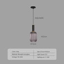 Pendant Light: Modern Nordic Glass Hanging Lighting Fixtures in grey with adjustable height and wrought iron/glass design.