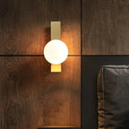 Golden Wall Lamp with Glass Ball - Modern Elegance