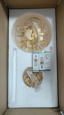 Nordic Feather Pendant Light – Art-Inspired Modern Ceiling Chandelier components in packaging, LED bulbs included.