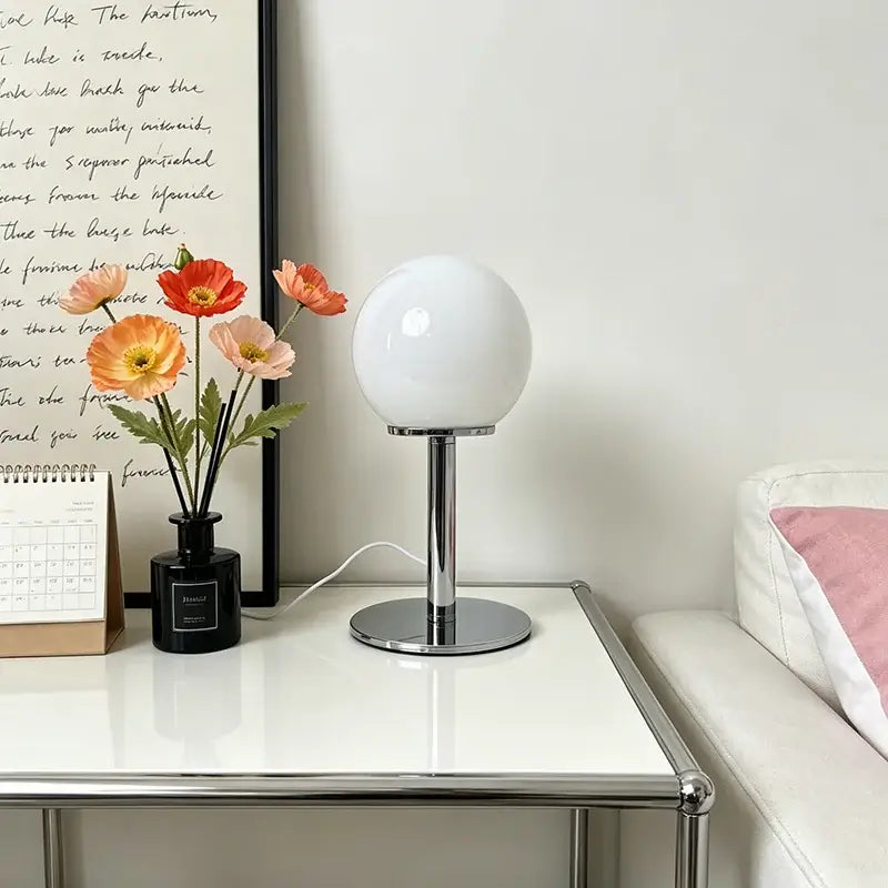 Bauhaus Small Glass Sphere Table Lamp, USB and Dimmable