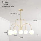 Modern Gold LED Chandelier - Stylish 4-Head Light