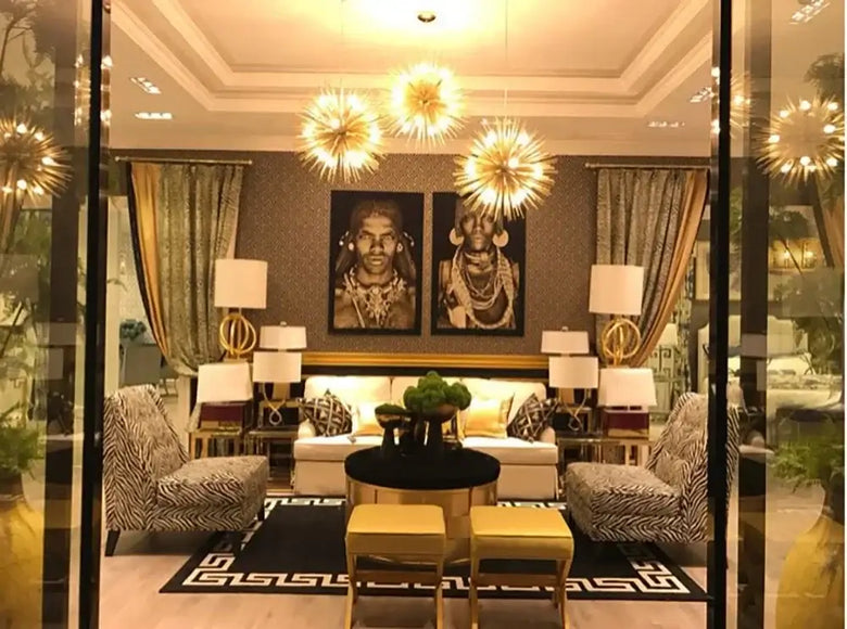 Gold Starburst Chandelier – Mid-Century Modern, 9 or 12 Lights