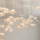 Nordic Cloud Glass Pendant Light – Smoky Grey Designer LED Chandelier in a cluster installation for modern interiors.