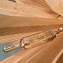 Solid Wood Oak Chandelier: Explosive Ball LED Light Fixture for Modern Living with integrated G9 LED bulb.