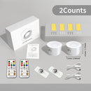 Rechargeable Bedside Wall Lamp and accessories including remote, adhesive, and charging cables.