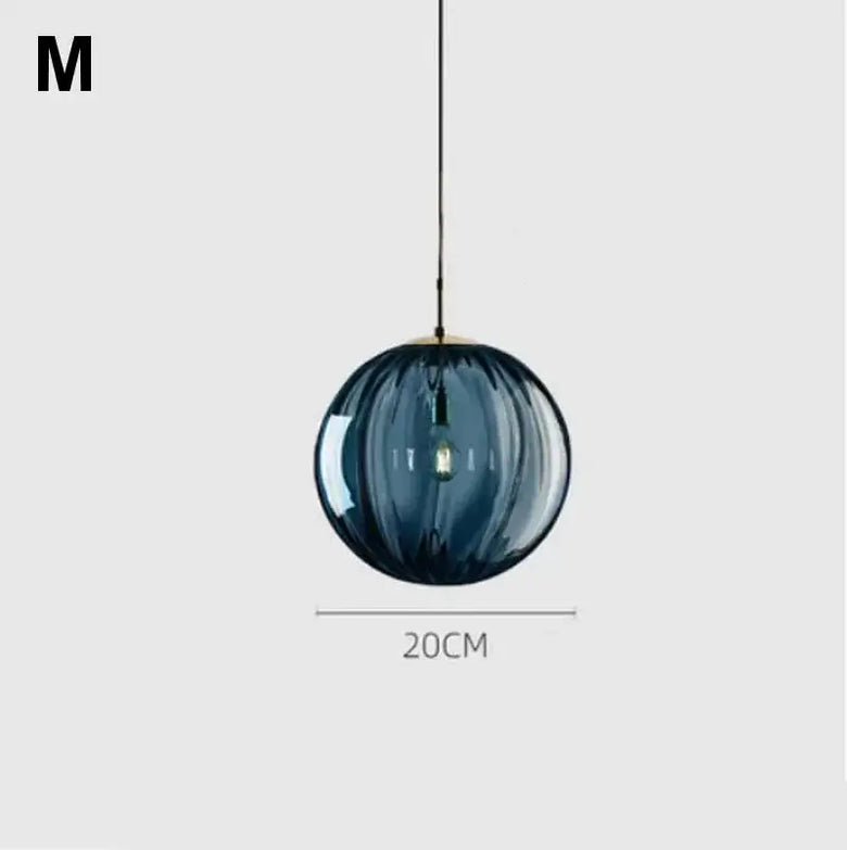 Delicious Lollipop Modern Pendant Light featuring a playful blue glass ball pendant with sleek design.
