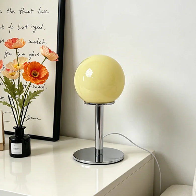 Bauhaus Small Glass Sphere Table Lamp, USB and Dimmable