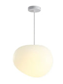 Simple Nordic Restaurant Pebble Chandelier in minimalist white finish, perfect for modern spaces.