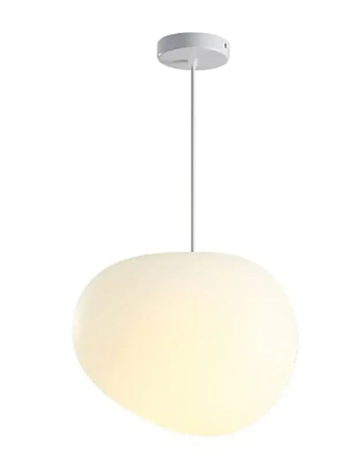 Simple Nordic Restaurant Pebble Chandelier in minimalist white finish, perfect for modern spaces.